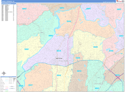 Sandy Springs Wall Map Color Cast Style 2024